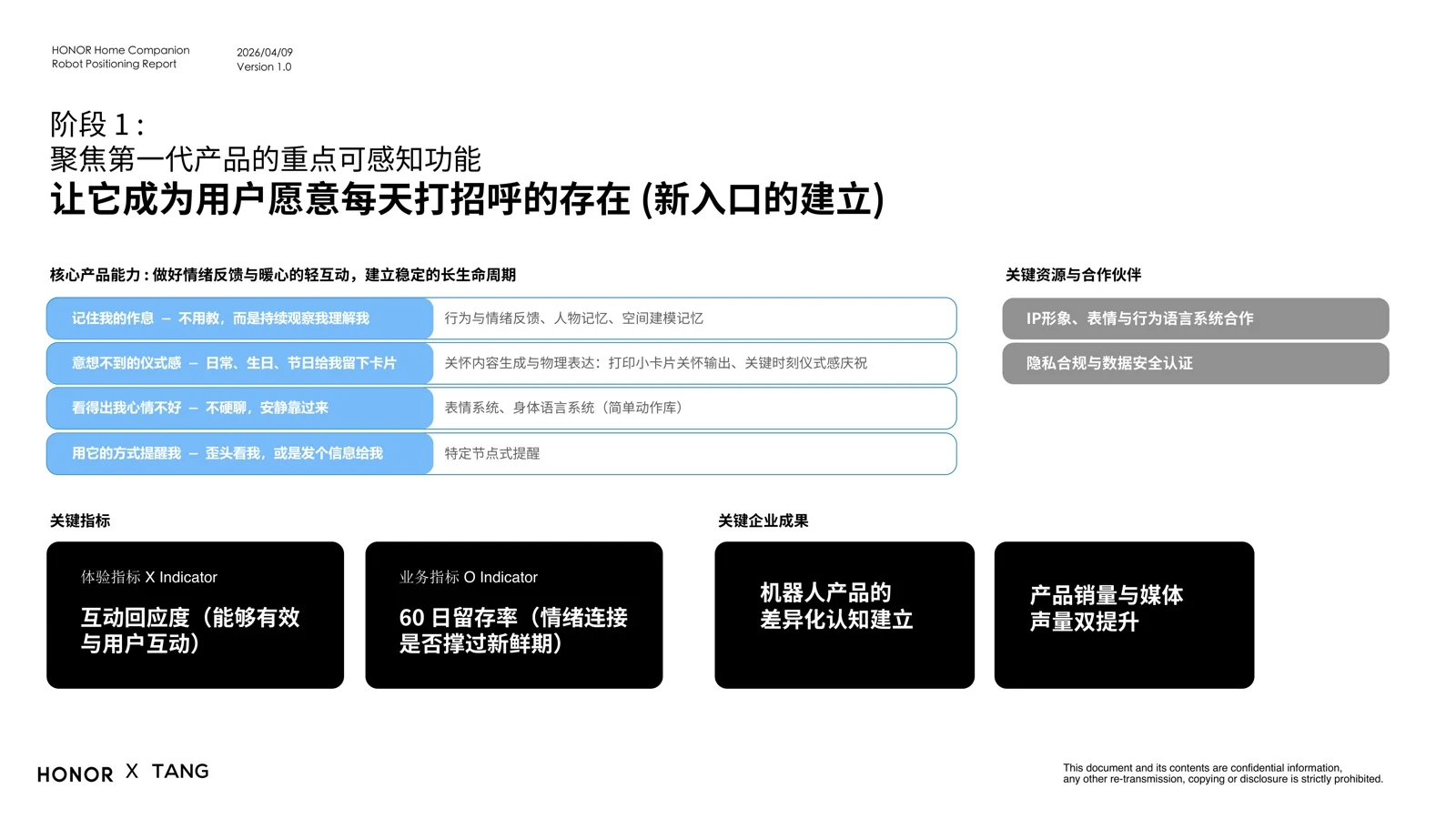 第一阶段产品能力、指标与关键资源