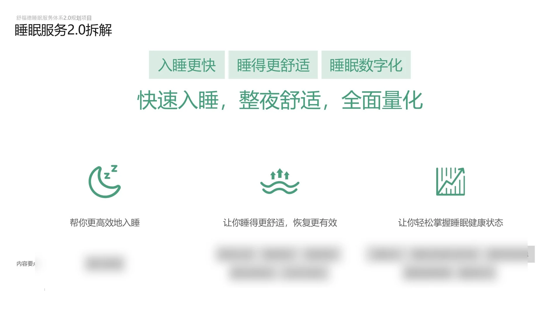 快速入睡与睡眠舒适服务概念